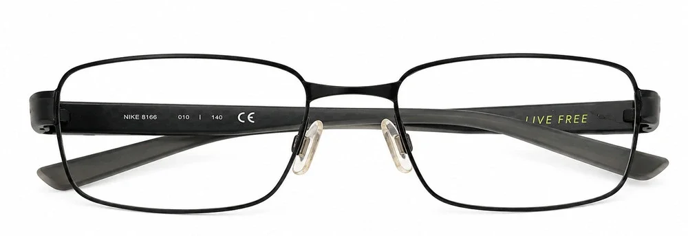 NIKE 8166 010 BLACK EYEGLASSES FRAME 54-17-140 AUTHENTIC RECTANGULAR